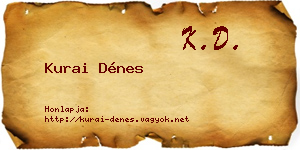 Kurai Dénes névjegykártya